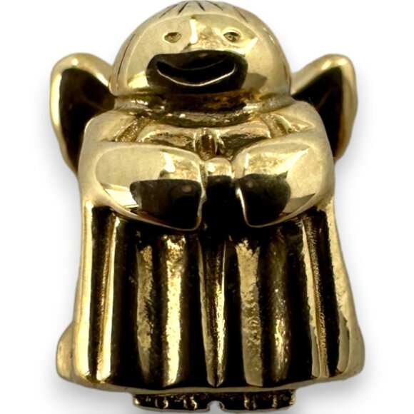 Pandora Angel of Hope Solid 14kt Gold Spacer Bead Slider Charm ALE 585 Pendant